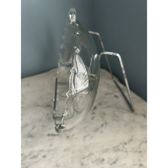 Fostoria Vintage Century Dish 3 Part Divided Handles Glass Serving Relish Nuts - Picture 7 of 13